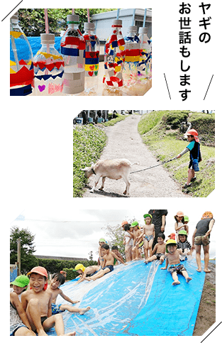 ヤギのお世話もします